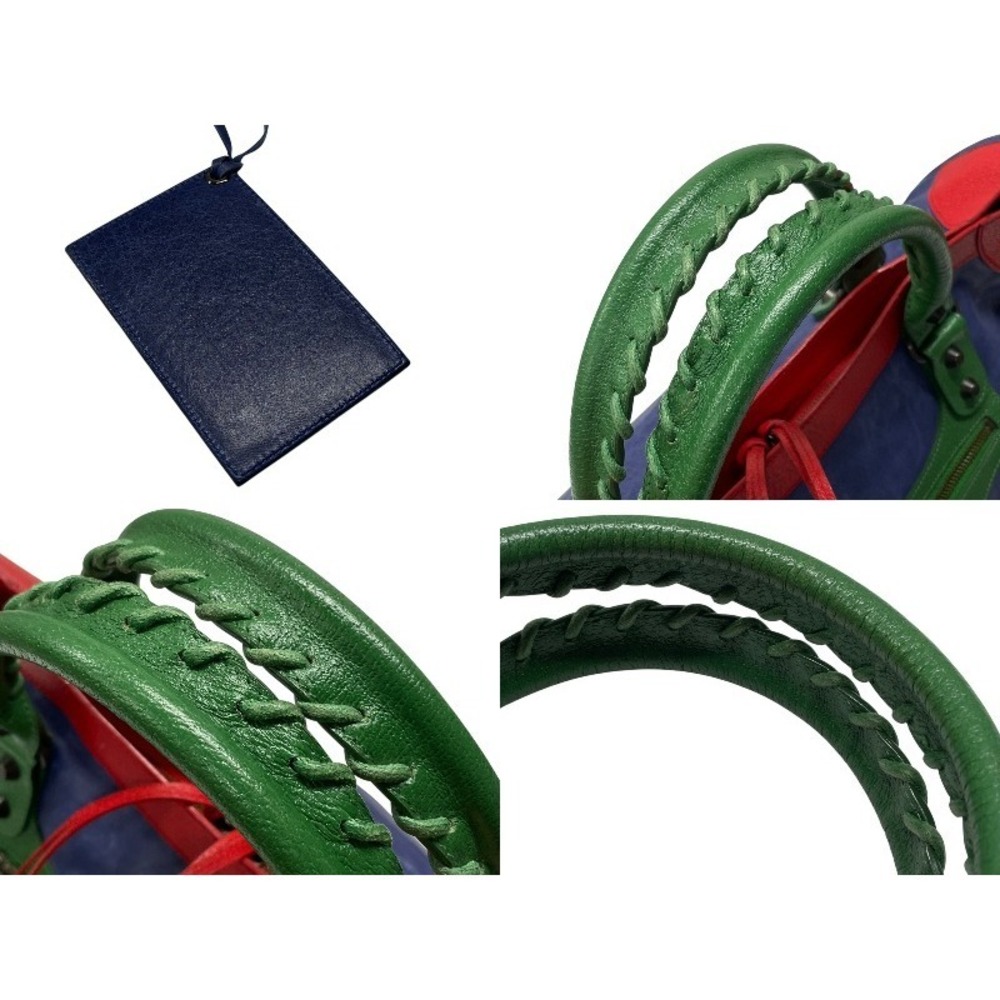 BALENCIAGA The City Giant Bag Handbag Shoulder Red Blue Green - Picture 9 of 10